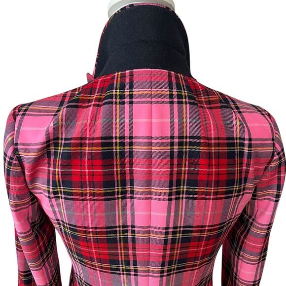 RARE J. Crew Parke Blazer Jacket Pink Tartan Stewart Plaid Check Holiday Size 0 - Picture 8 of 10